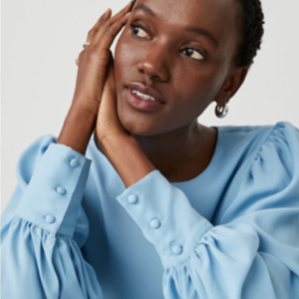 Ann Taylor Shirred Cuff Blouse